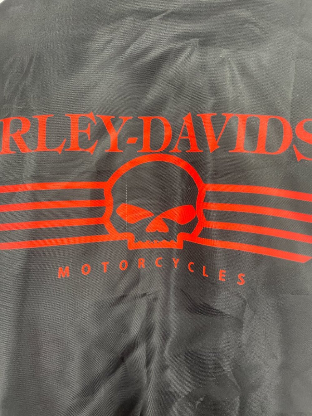 Harley-Davidson Men's Black & Orange Skull Back Bomber Jacket - Picture 9 of 11